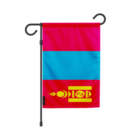Drapeau jardin mongolie en ployester - pixelforma
