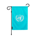 Drapeau jardin nations unies polyester résistant horizontal
