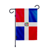 Drapeau jardin république dominicaine en polyester résistant