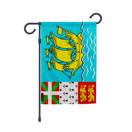 Drapeau jardin saint-pierre-et-miquelon en ployester - pixelforma