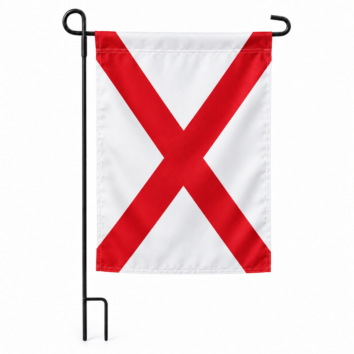 Drapeau jardin vertical Alabama sur support noir