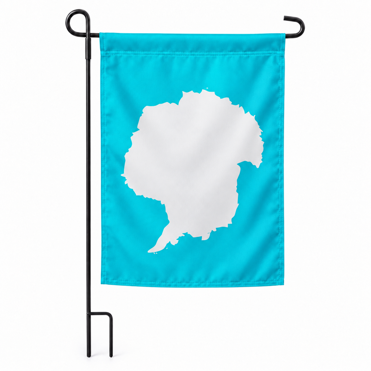 Drapeau jardin vertical Antarctique sur support noir