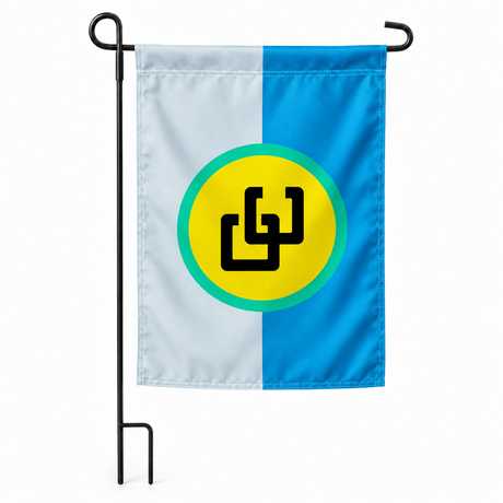 Drapeau jardin vertical Communauté caribéenne sur support noir