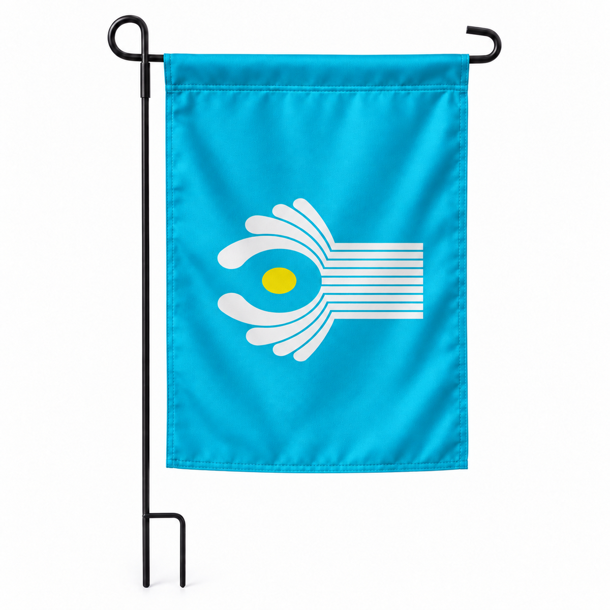 Drapeau jardin vertical Communauté des États indépendants sur support noir