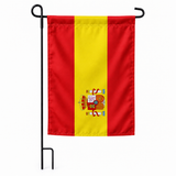 Drapeau jardin vertical Espagne sur support noir
