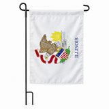 Drapeau jardin vertical Illinois sur support noir