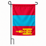 Drapeau jardin vertical Mongolie sur support noir