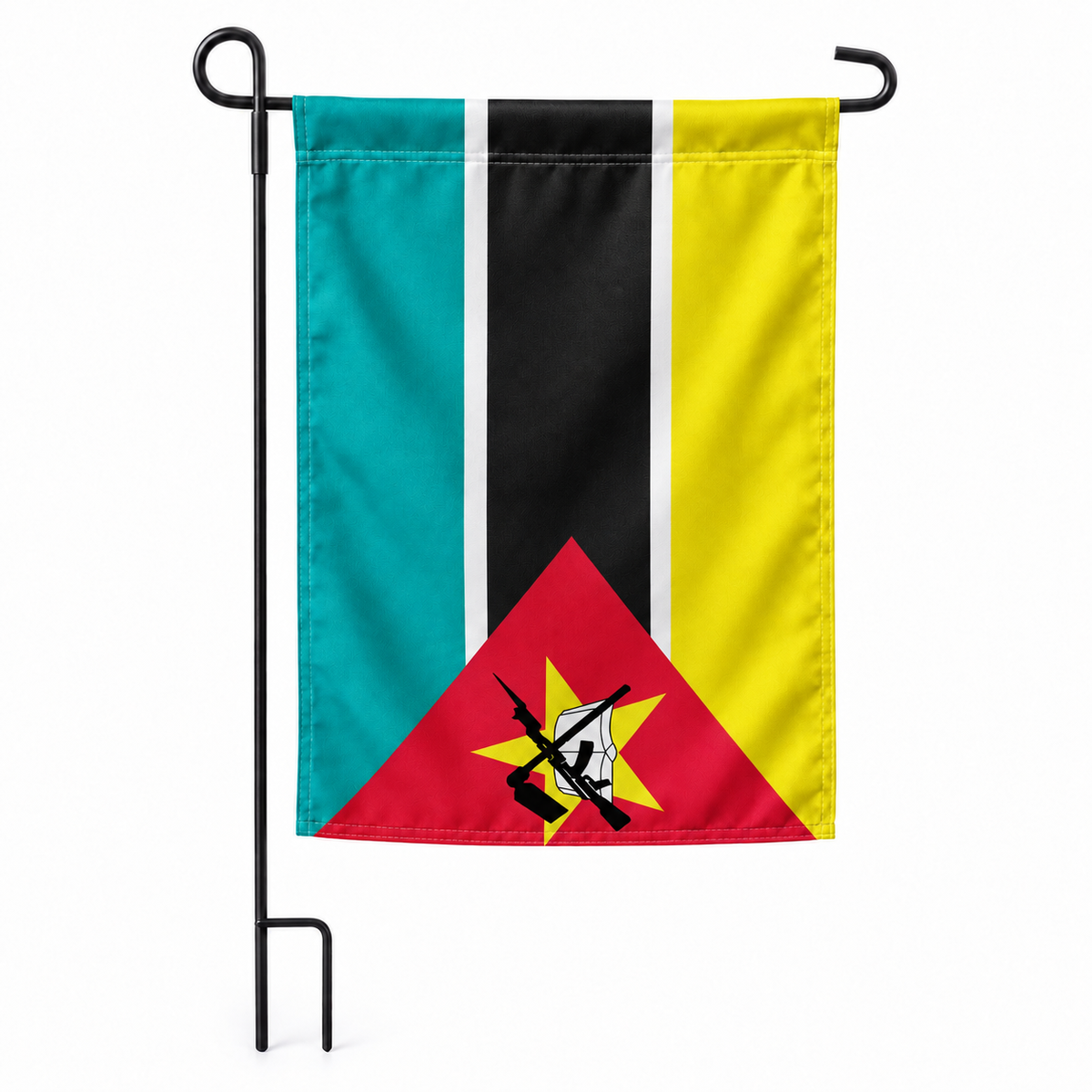 Drapeau jardin vertical Mozambique sur support noir