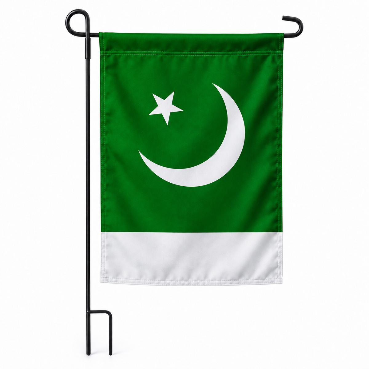 Drapeau jardin vertical Pakistan sur support noir