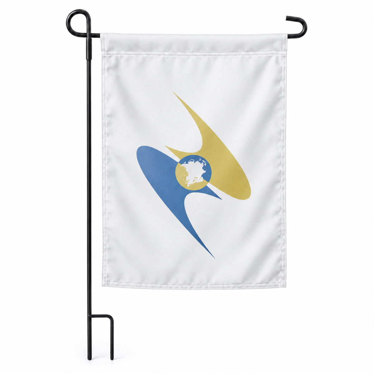 Drapeau jardin vertical Union économique eurasiatique sur support noir