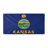 Drapeau kansas polyester résistant aux intempéries œillets