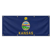 Drapeau kansas polyester résistant aux intempéries œillets