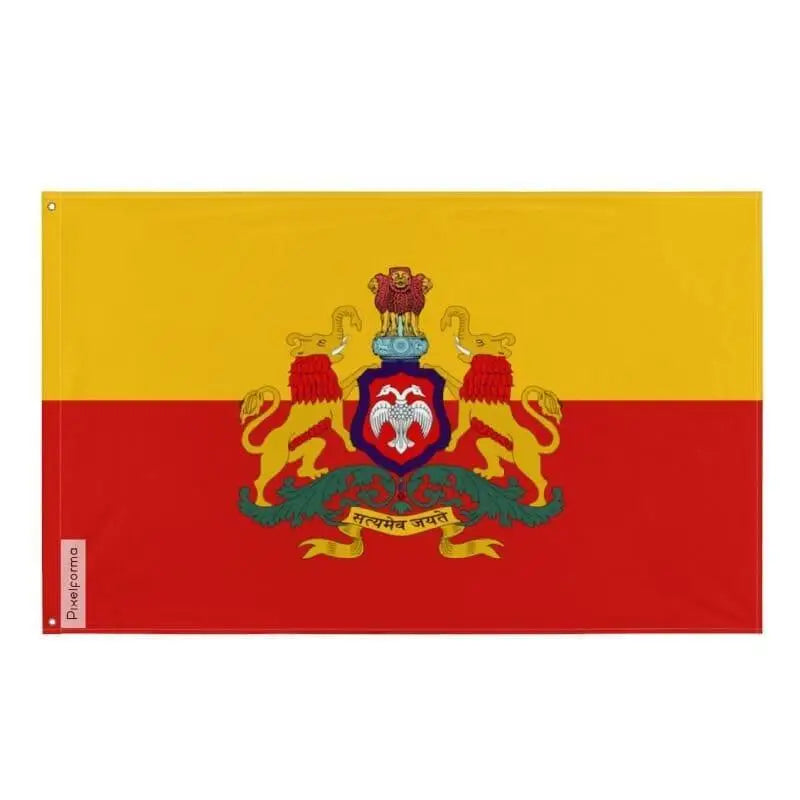 Drapeau karnataka proposition polyester œillets à gauche