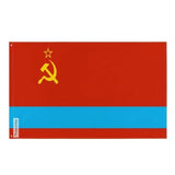 Drapeau kazakhstan polyester résistant œillets à gauche