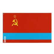 Drapeau kazakhstan polyester résistant œillets à gauche