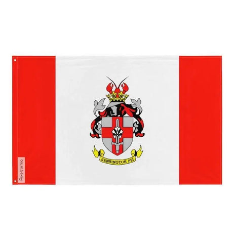 Drapeau kensington polyester résistant avec œillets à gauche
