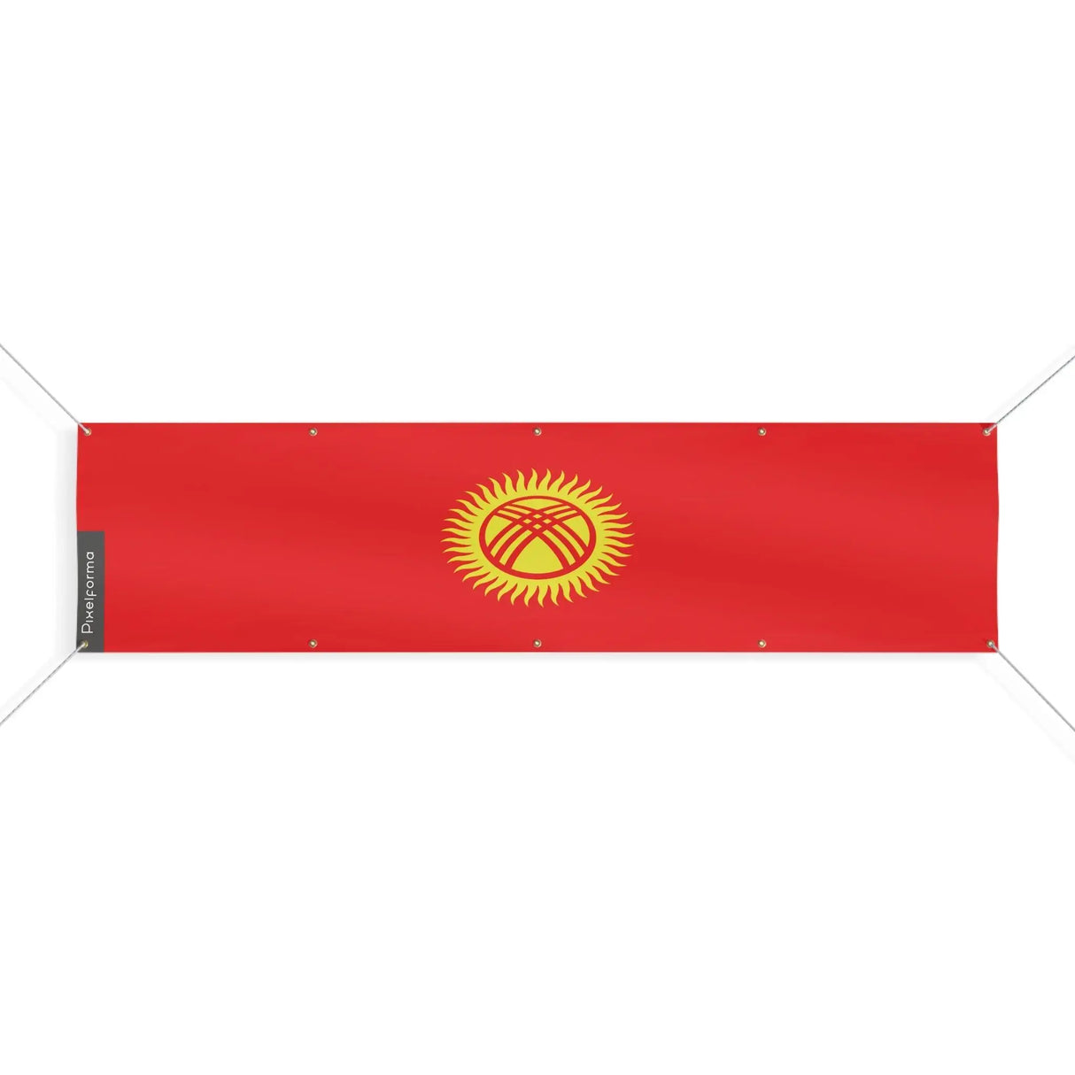 Drapeau kirghizistan polyester résistant dix œillets
