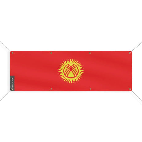 Drapeau kirghizistan polyester résistant usage extérieur