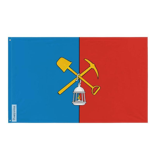 Drapeau Kisseliovsk en plusieurs tailles 100 % polyester Imprimer avec Double ourlet - Pixelforma