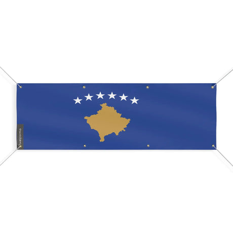 Drapeau kosovo polyester résistant aux intempéries œillets