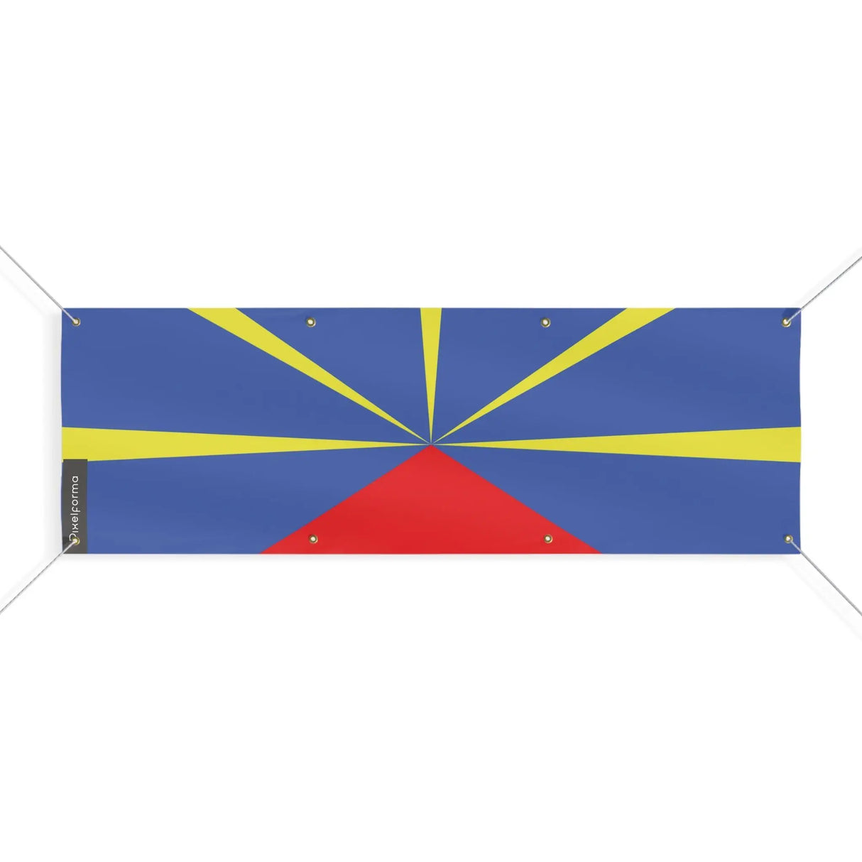 Drapeau la réunion en polyester résistant avec œillets