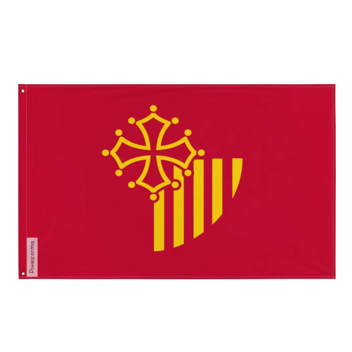 Drapeau languedoc-roussillon plusieurs tailles en polyester - pixelforma