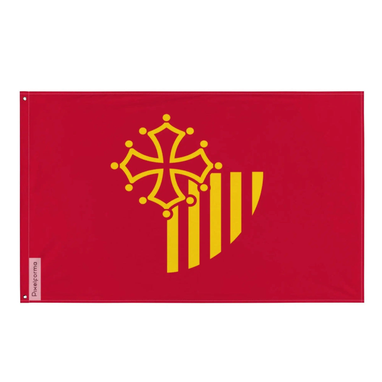 Drapeau languedoc-roussillon polyester double ourlet durable