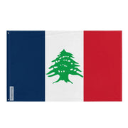 Drapeau liban français polyester résistant œillets à gauche