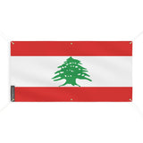 Drapeau liban polyester résistant 6 œillets usage extérieur