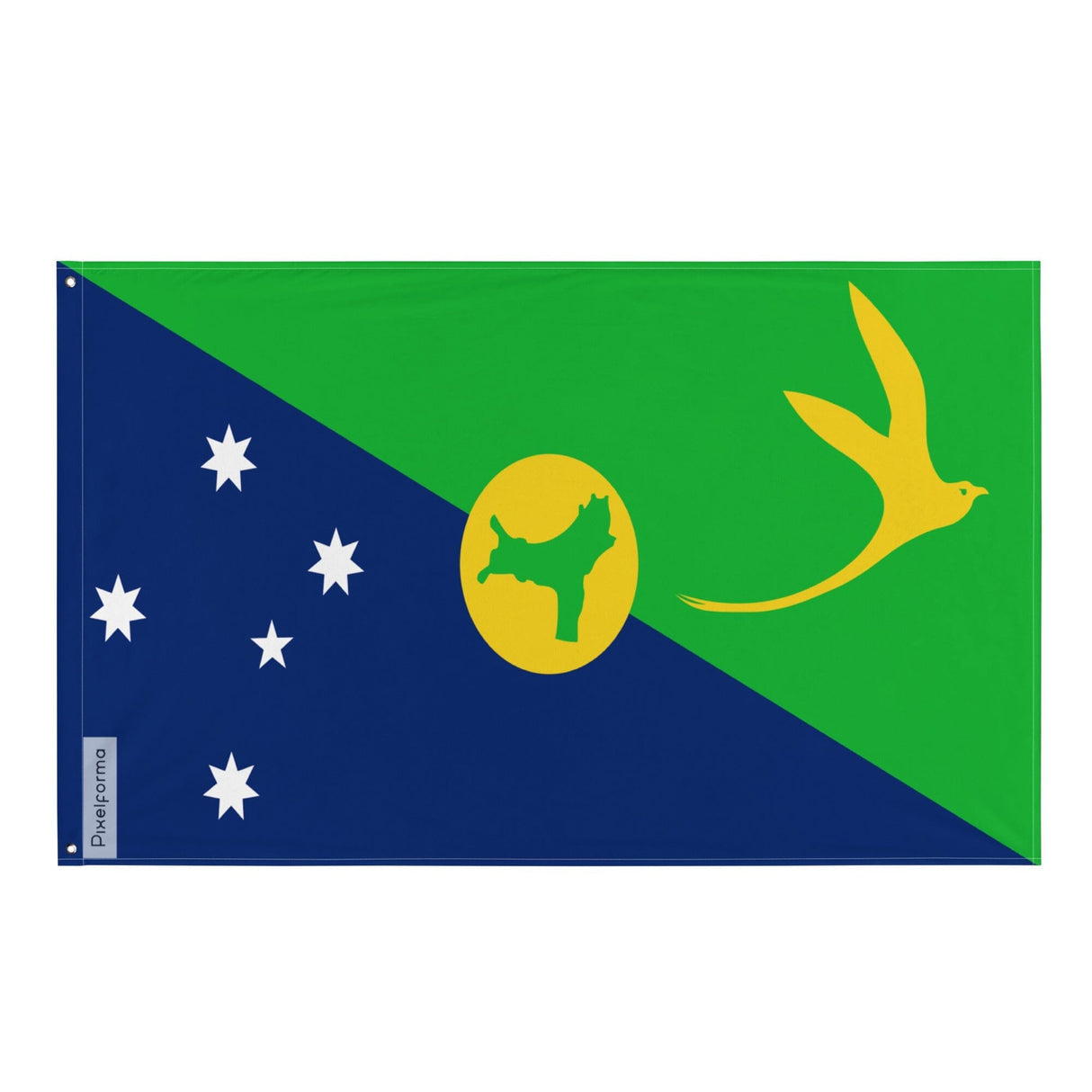 Christmas Island Flag in Multiple Sizes 100% Polyester Print with Double Hem - Pixelforma
