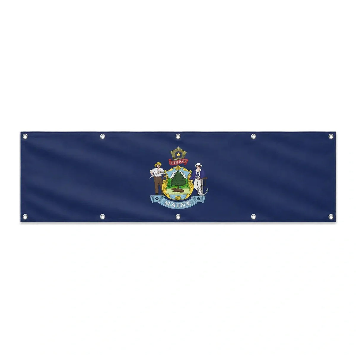 Drapeau du Maine grand format XL en polyester avec dix œillets
