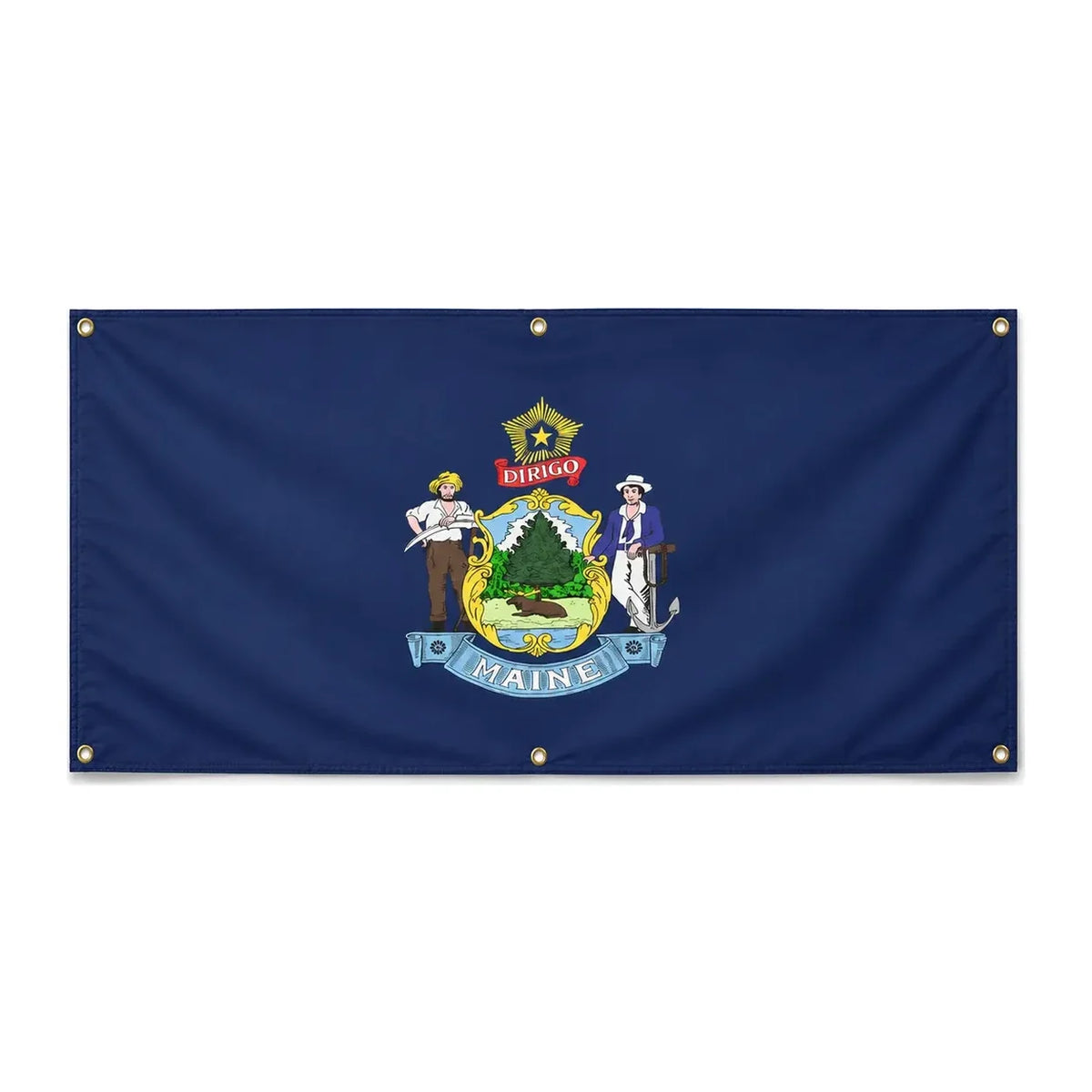 Drapeau maine polyester résistant aux intempéries 6 œillets