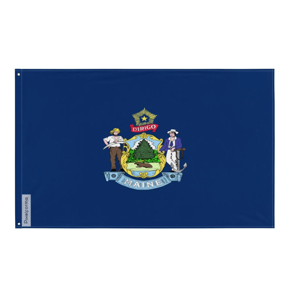 Drapeau maine polyester résistant avec œillets à gauche