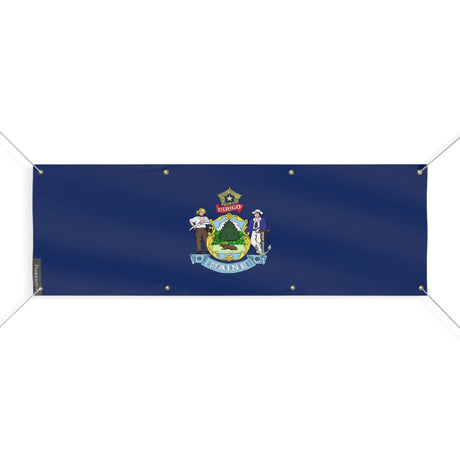 Drapeau maine polyester résistant usage extérieur intempéries