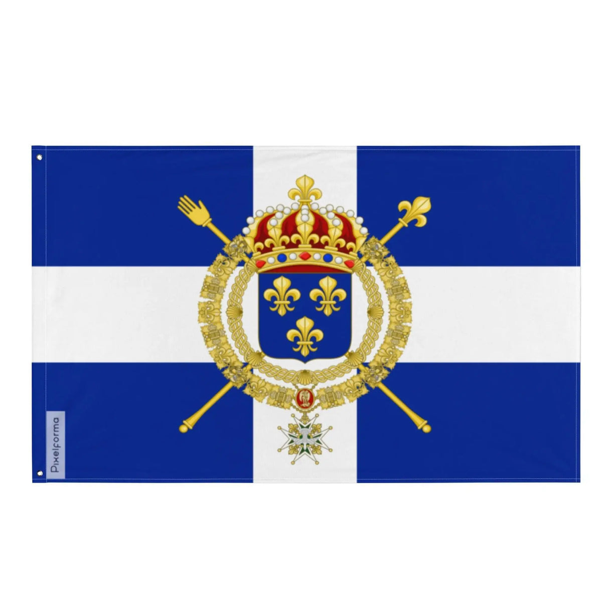 Drapeau marine marchande france polyester œillets à gauche
