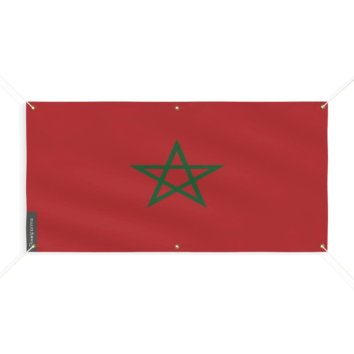 Drapeau maroc polyester résistant aux intempéries 6 œillets