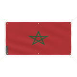 Drapeau maroc polyester résistant aux intempéries 6 œillets