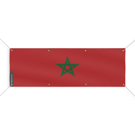 Drapeau maroc polyester résistant œillets usage extérieur