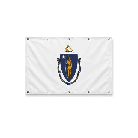 Drapeau du Massachusetts format S en polyester avec dix œillets