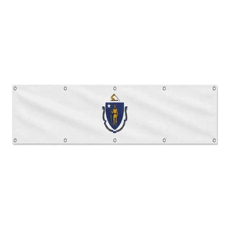 Drapeau du Massachusetts grand format XL en polyester avec dix œillets