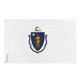 Drapeau massachusetts polyester résistant œillets à gauche