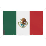Drapeau mexique polyester résistant œillets usage extérieur