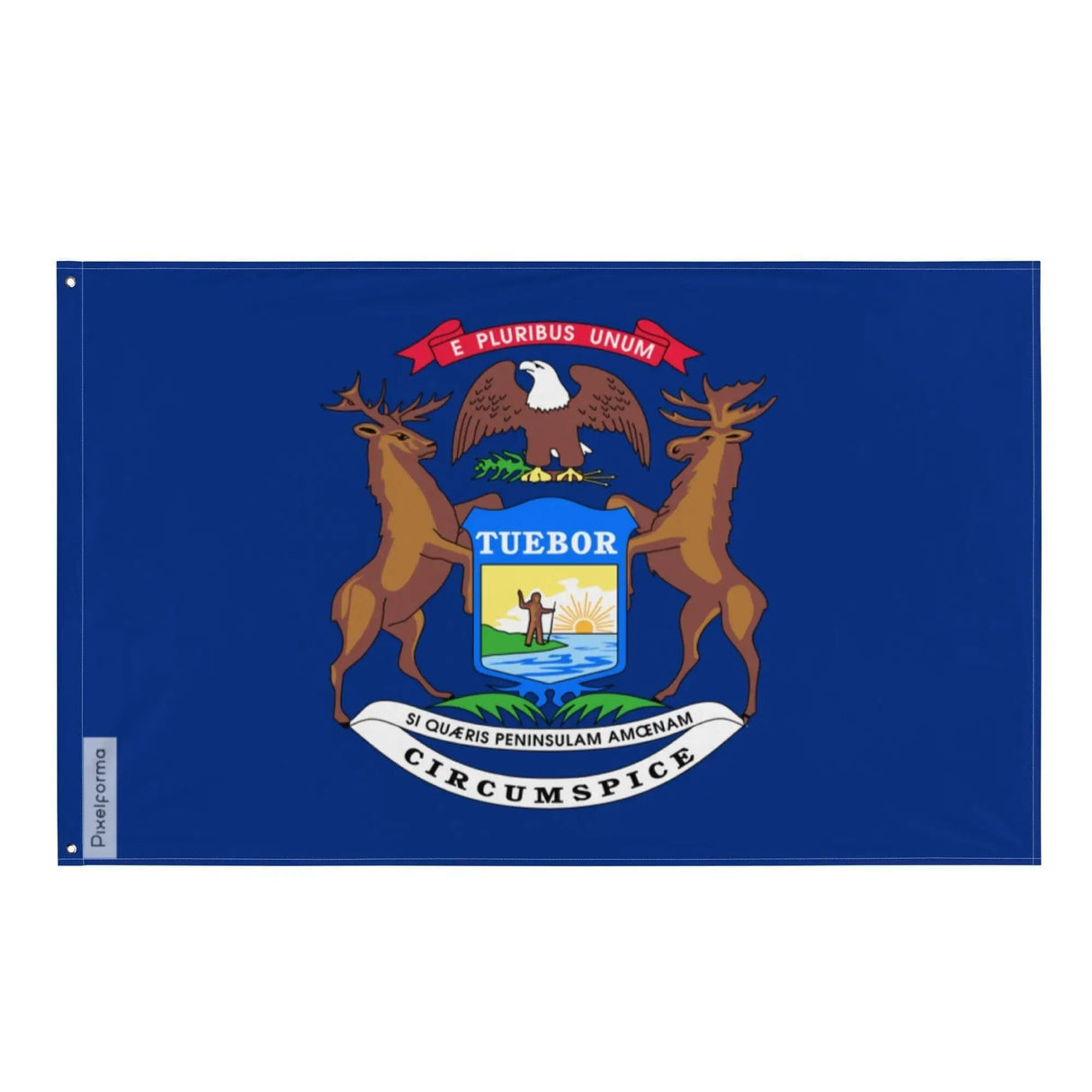Drapeau michigan polyester résistant avec œillets à gauche