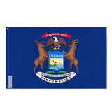 Drapeau michigan polyester résistant avec œillets à gauche