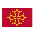 Drapeau midi-pyrénées polyester résistant œillets à gauche