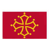 Drapeau midi-pyrénées polyester résistant œillets à gauche