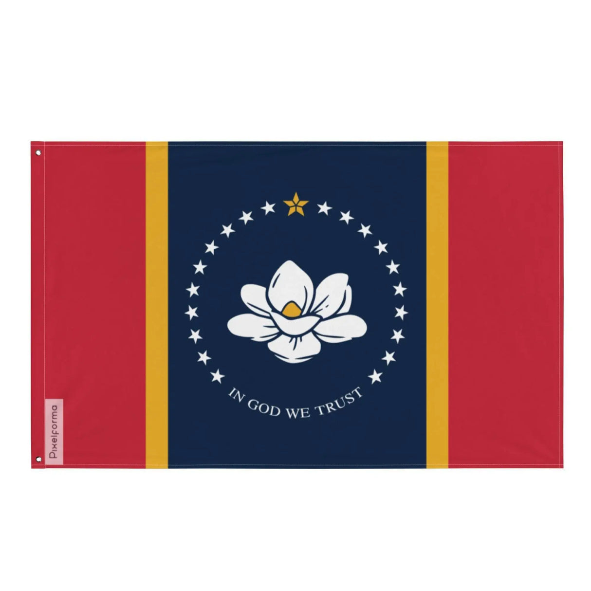 Drapeau mississippi polyester résistant avec œillets à gauche