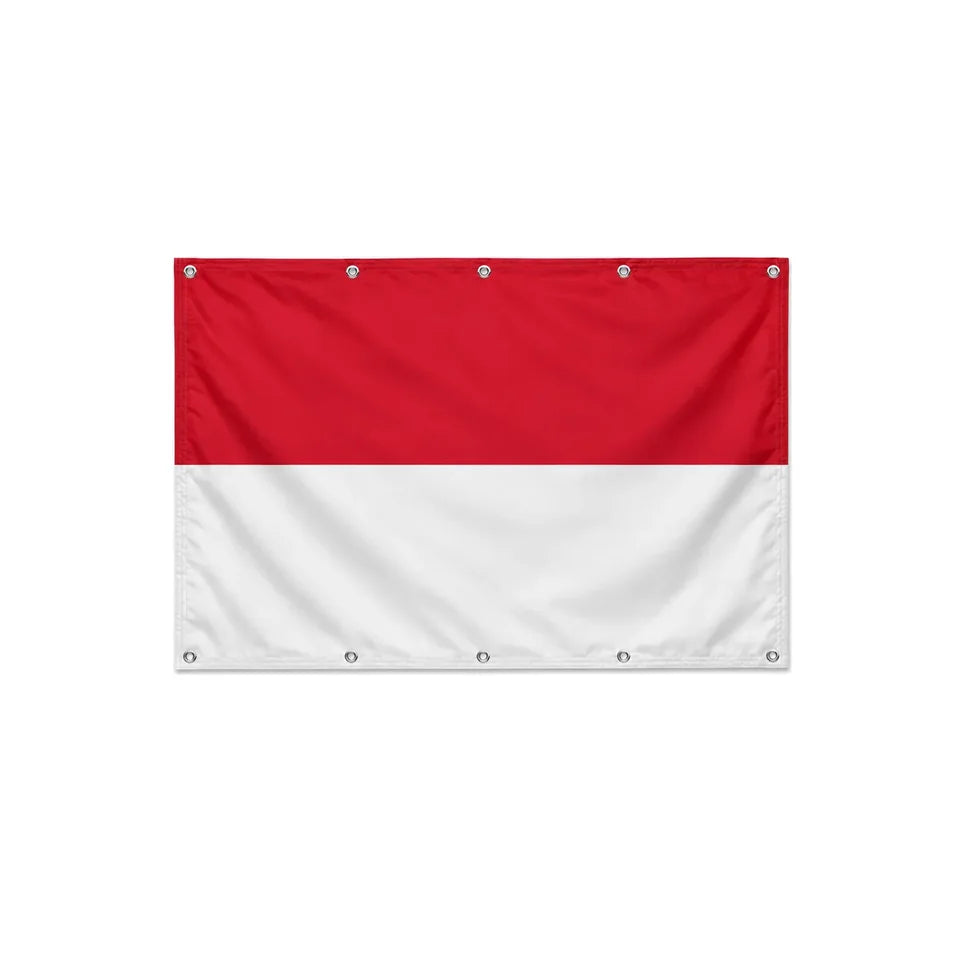 Drapeau de Monaco format S en polyester avec dix œillets