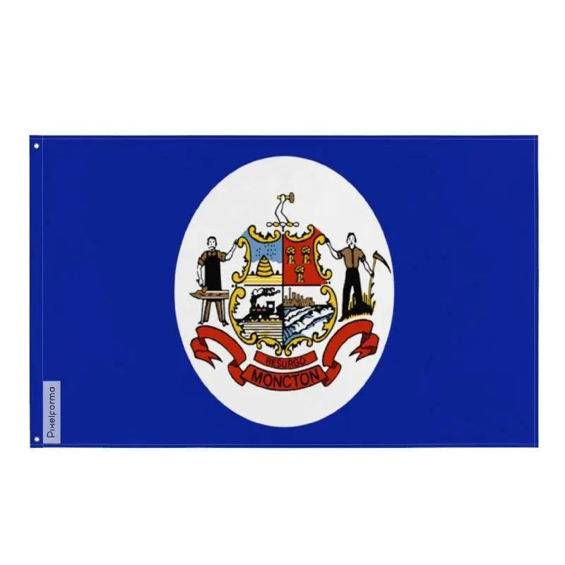 Drapeau moncton polyester résistant avec œillets à gauche