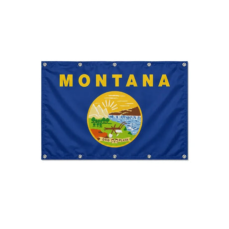 Drapeau du Montana format S en polyester avec dix œillets